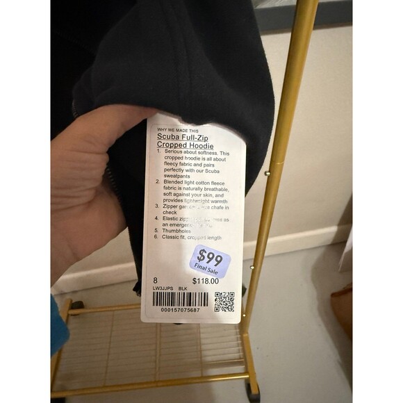 NWT Lululemon Scuba Full-Zip Cropped Hoodie 8 - Picture 3 of 5